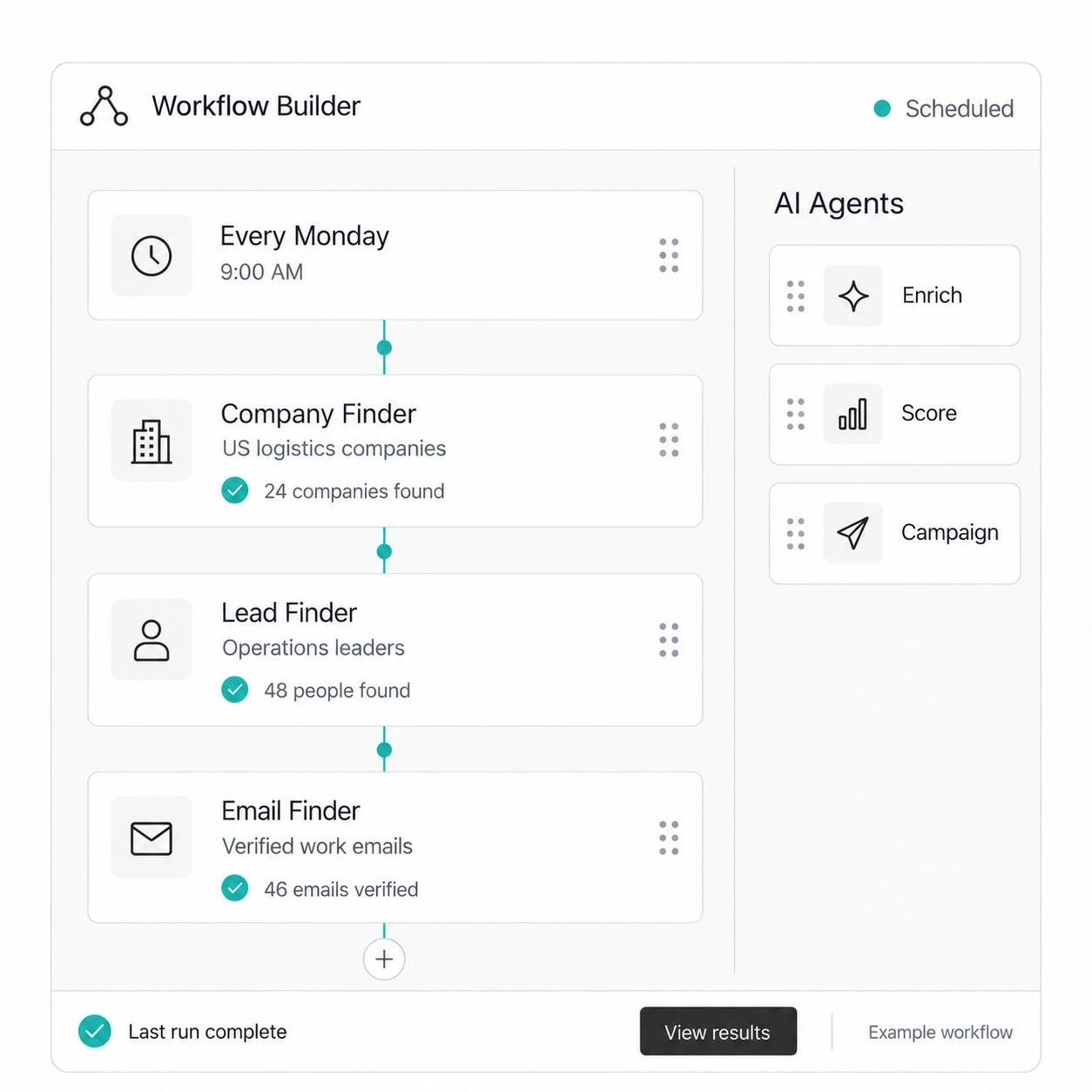 Oppora Workflow Builder example