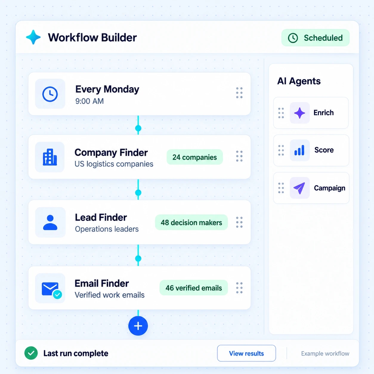 Oppora Workflow Builder example